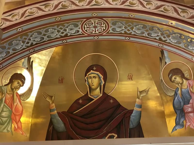 Church murals. Murals of the Church of the New Martyrs of Russia, Sanino, Vladimir Region